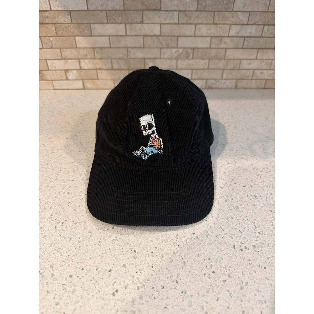 Bart Simpson Skeleton Corduroy Hat Black Snapback Cap